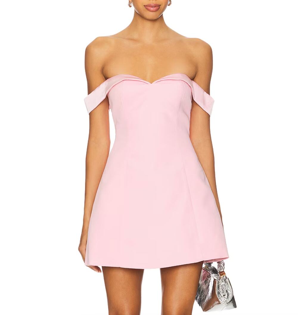 Runaway The Label Pink Ebony Off Shoulder Mini Dress NWT Size L